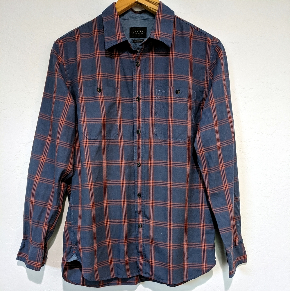 Jachs New York Button Down Plaid Long Sleeve Med